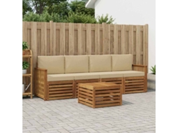 Vidaxl Conjunto De Sofás Para Exterior 5 Unid. Natural E Bege