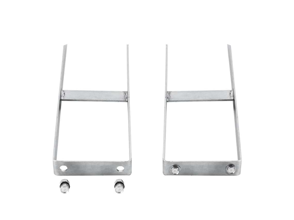 Vidaxl Estacas De Chão Para Cerca De Wpc 2 Pcs Aço 40 Cm