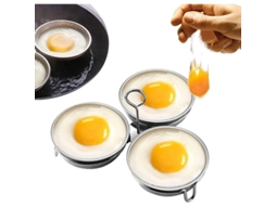 Ferramenta de Cozinha Nova Line, Escalfador de Ovos, Aço Inoxidável, 3 Cups | S/MARCA