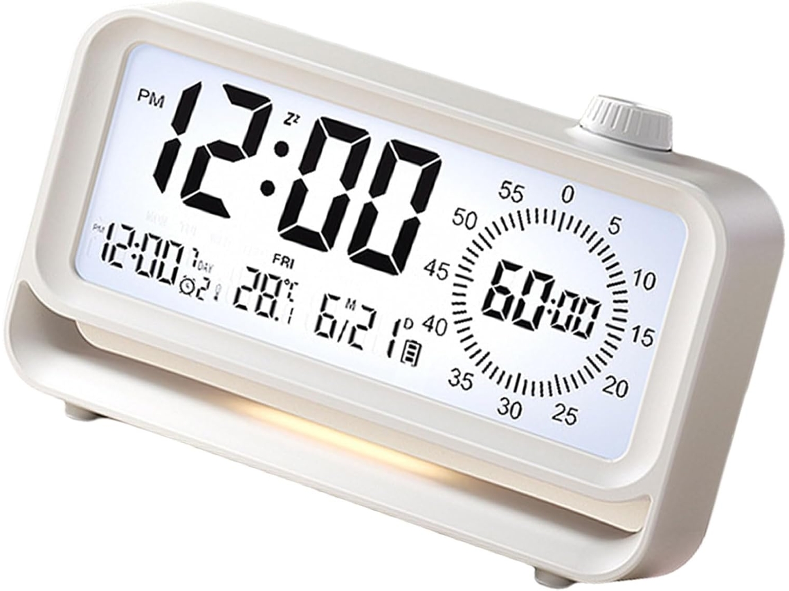 Despertador Com Tela Lcd, Temporizador Visual De 60 Minutos, Luz Noturna Recarregável, Promove Hábitos