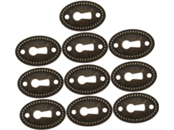 Gadpiparty Conjunto De 10 Peças Tampas Ovais Liga Zinco Para Fechaduras, Placas Decorativas Para Móveis De Cômoda