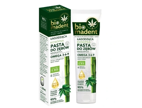 Pasta De Dentes De Cânhamo Bio Madent Suave Para Sensibilidade Com Ômega 3 6 9, 100 Ml