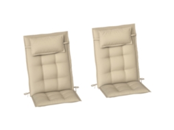 Conjunto de 2 almofadas para espreguiçadeira, à prova d'água 50x116x5 cm bege S/MARCA