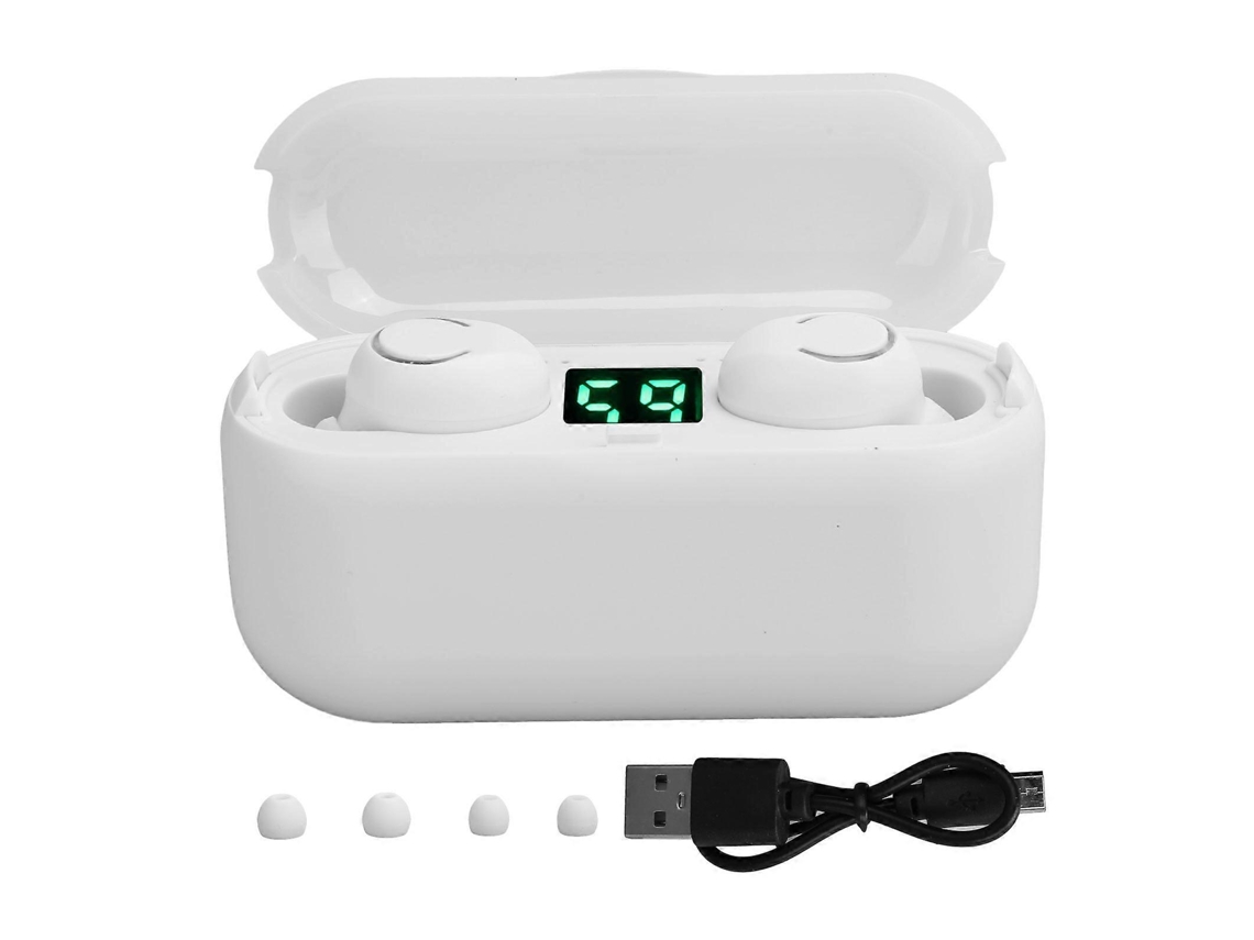 Fones De Ouvido Bluetooth 5.0 Sem Fio Intra Auriculares Binaural Com Visor Digital Ly Ebike (f98 Branco)