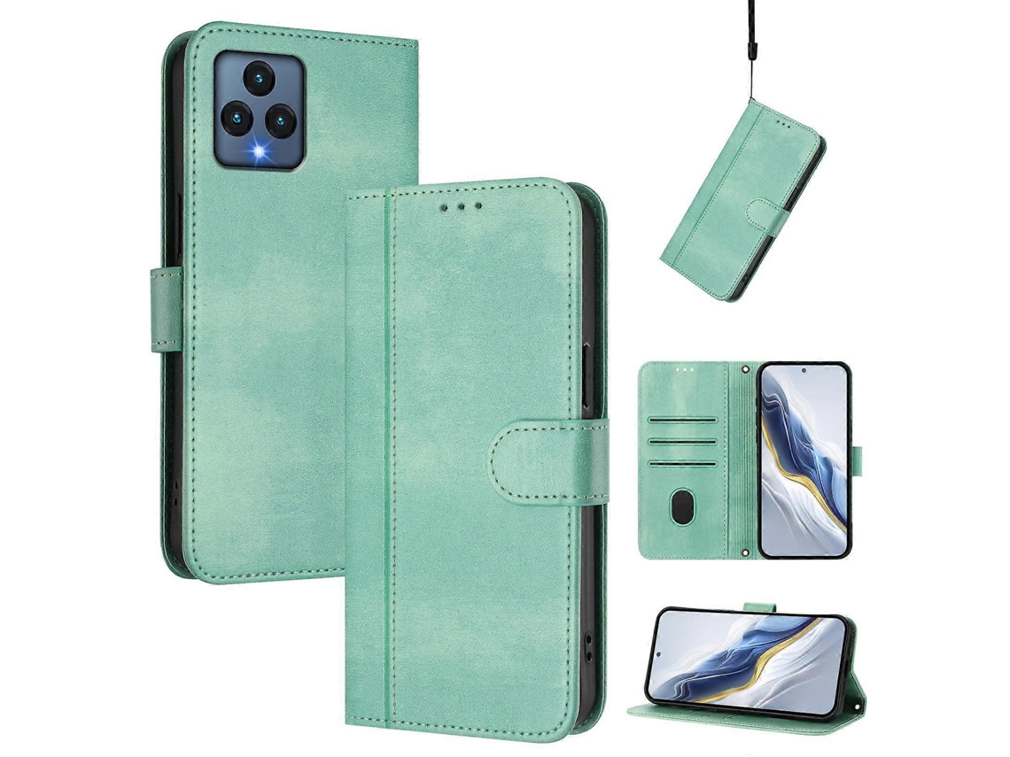 Capa De Celular Retrô De Couro Com Fivela De Emenda De Linha