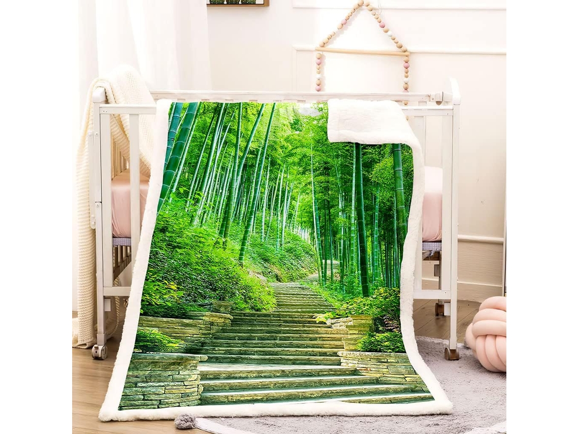 Manta Estampa de Paisagem Floresta D em Microfibra 130x150cm