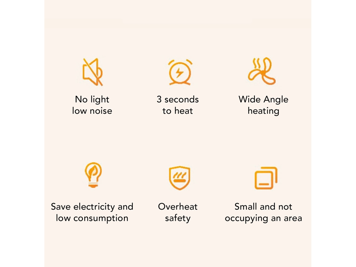Aetheria aquecedor Elétrico Portátil 800w com Controle Remoto e Temporizador para Quarto Estudo