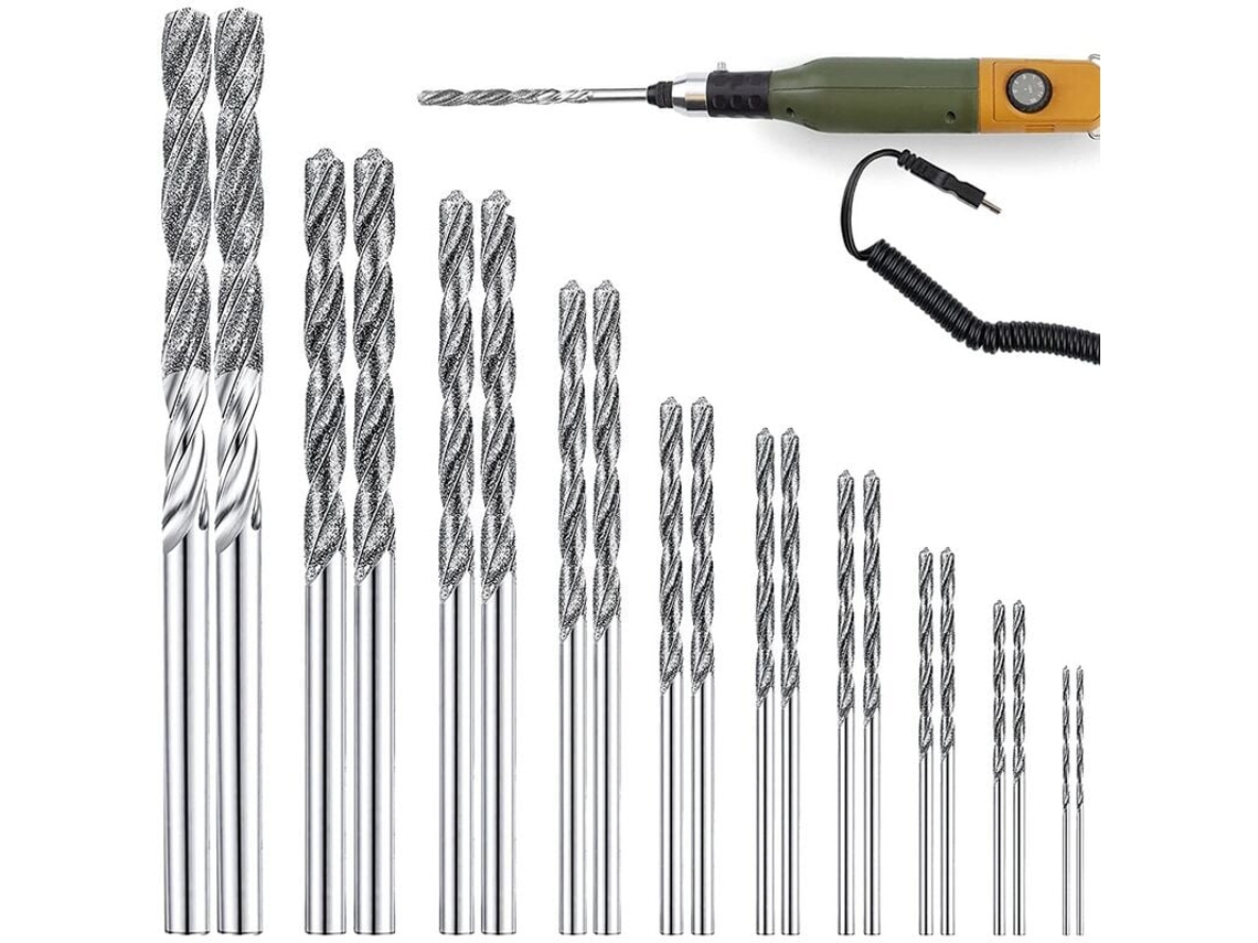 Conjunto De 20 Brocas Diamantadas Com Brocas Diamantadas Torcidas Para Vidro, Azulejos E Joias Slowmoose