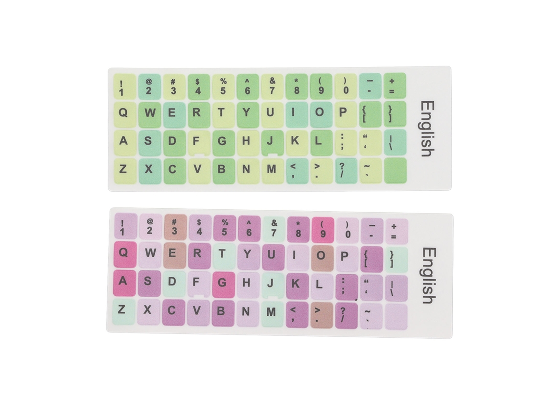 2pcs Adesivos De Teclado Em Pvc Com Revestimento À Prova D'água E Poeira Para Teclados De Laptop E Desktop Em Inglês