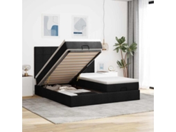 63 / 5,000vidaxl Estrutura De Cama Otomana Com Colchões Tecido Preto