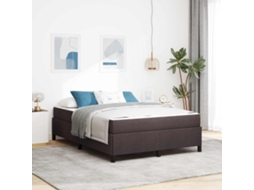 Vidaxl Cama Box Com Colchão Marrom Escuro 140 X 190 Cm Tecido