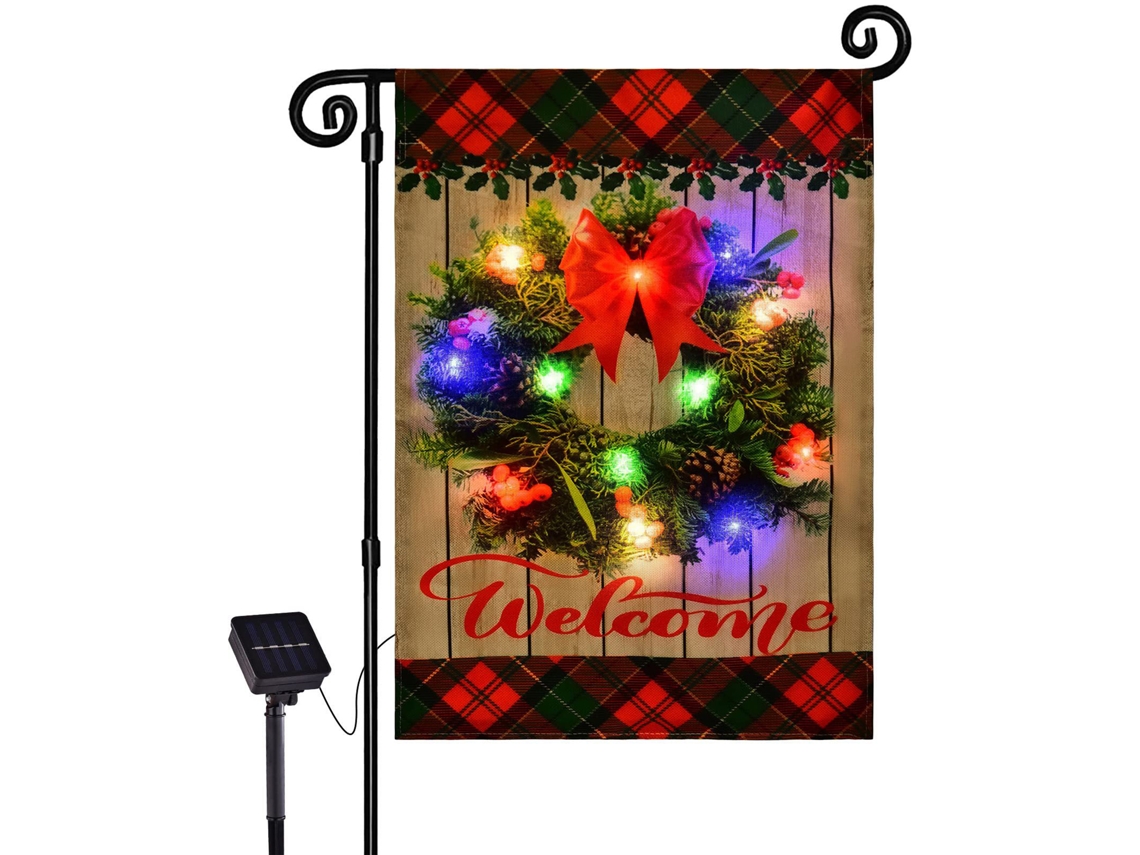 2026 luz de Bandeira Solar com Bateria Integrada para Jardim, Pátio e Grama Led