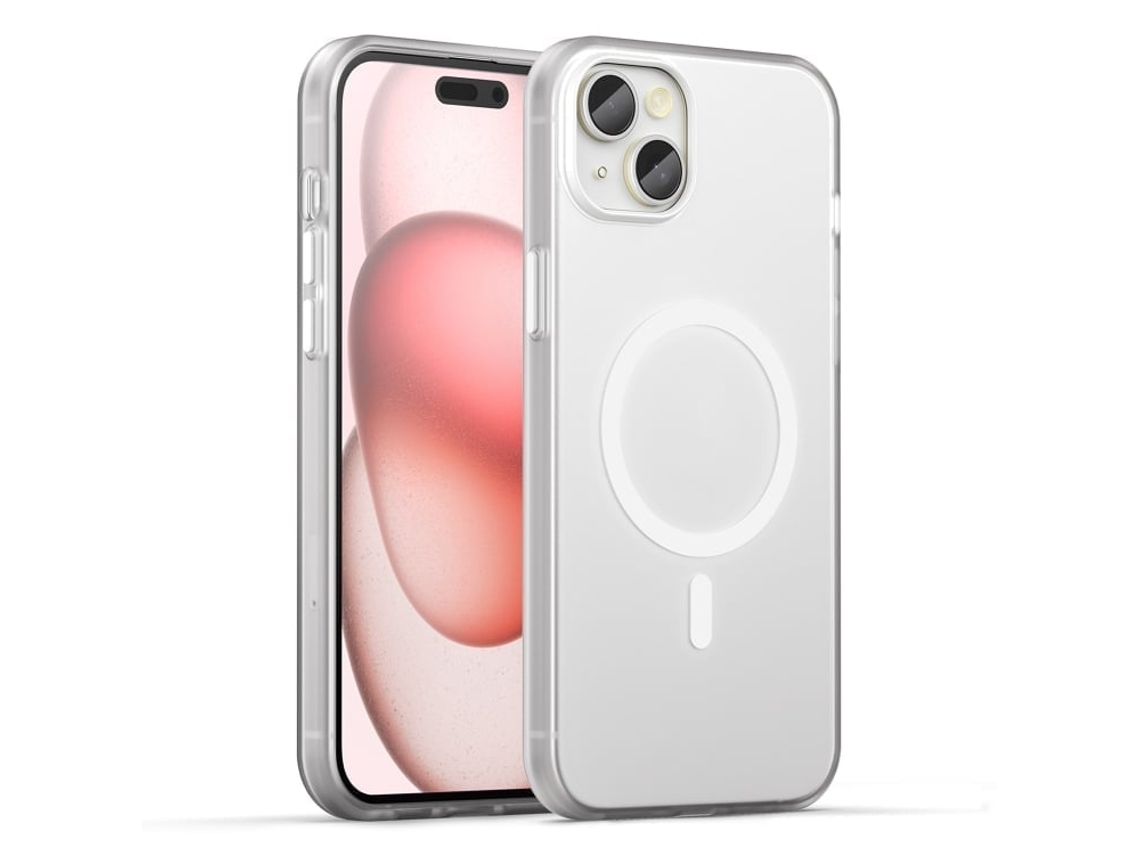 Capa Híbrida Translúcida Para Iphone 15 Plus - Tpu E Pc Com Magsafe | Fosca - Branca