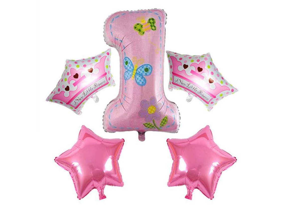 Conjunto De 5 Balões Laxiscreed Com Estrela E Coroa Para Casamento E Proposta Em Rosa