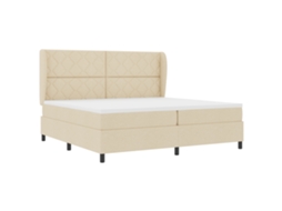 Cama Box  Com Colchão - Creme - Vidaxl (200x200 Cm)