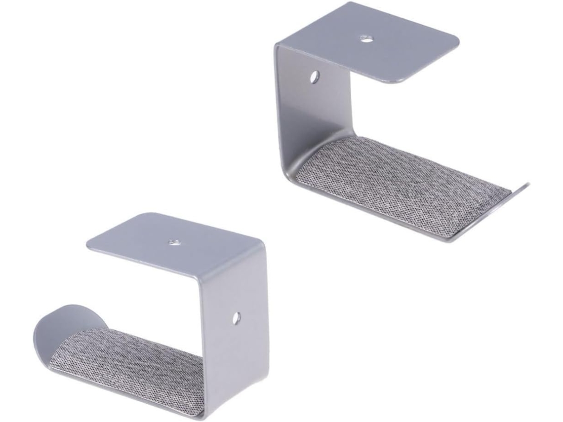 Suporte Mural Rangement Sous Bureau Sécurisé Et Stable Para Casque D ' Écoute Em Metal Argenté Para Casques