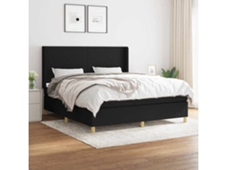 Vidaxl Cama Com Molas/colchão 180x200 Cm Tecido Preto