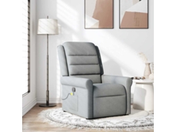Vidaxl Poltrona De Massagens Reclinável Tecido Cinzento-claro