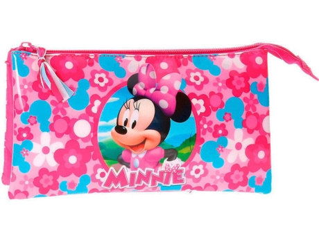 Estojo  UNIVERSAL Minnie Mouse triplo Rosa (22x12x5cm)