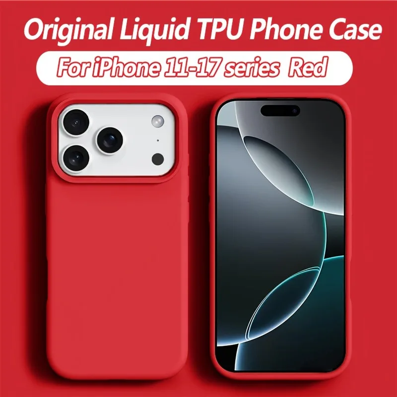 Capa De Silicone Líquido À Prova De Choque Para Iphone (iphone 12 Pro Max Vermelho), Capa Protetora Macia.