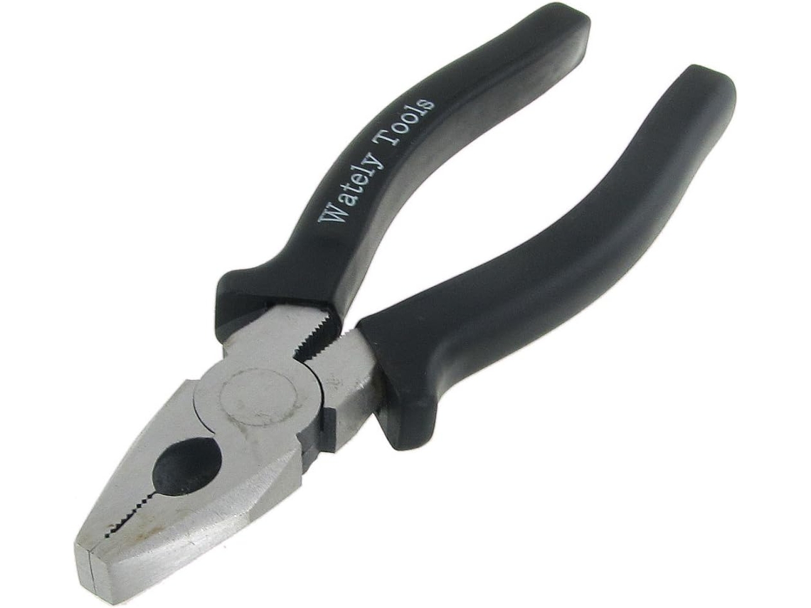 Alicate Combinado Manual com Cabo de Plástico Preto para Argila Lascas 6,5' CHABERLU