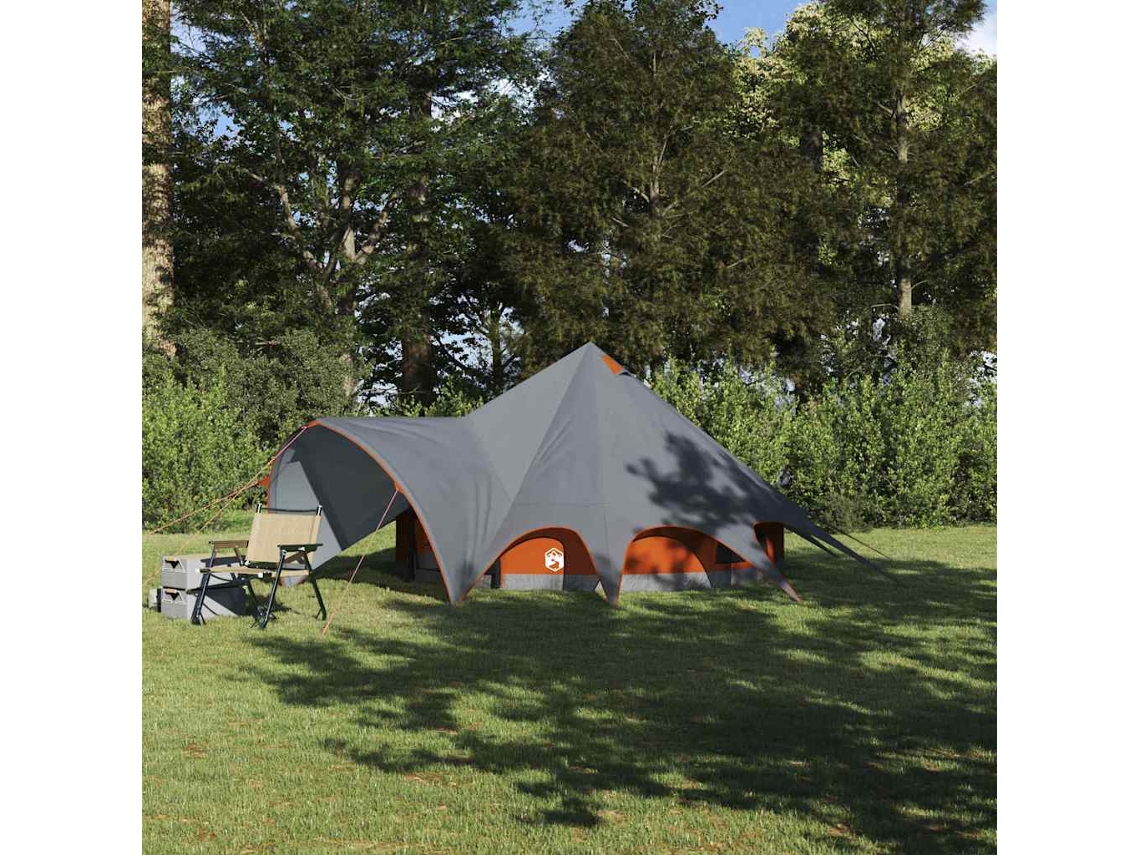 Vidaxl Tenda Teepee Para 3 Pessoas 3 Pessoa Cinza E Laranja