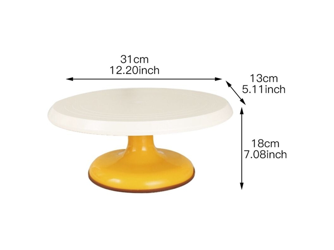 Prato Giratório De Plástico Para Bolo, Suporte Antiderrapante Para Bolo De Aniversário, Decoração, Base Redonda Para Utensílios De Cozinha Slowmoose