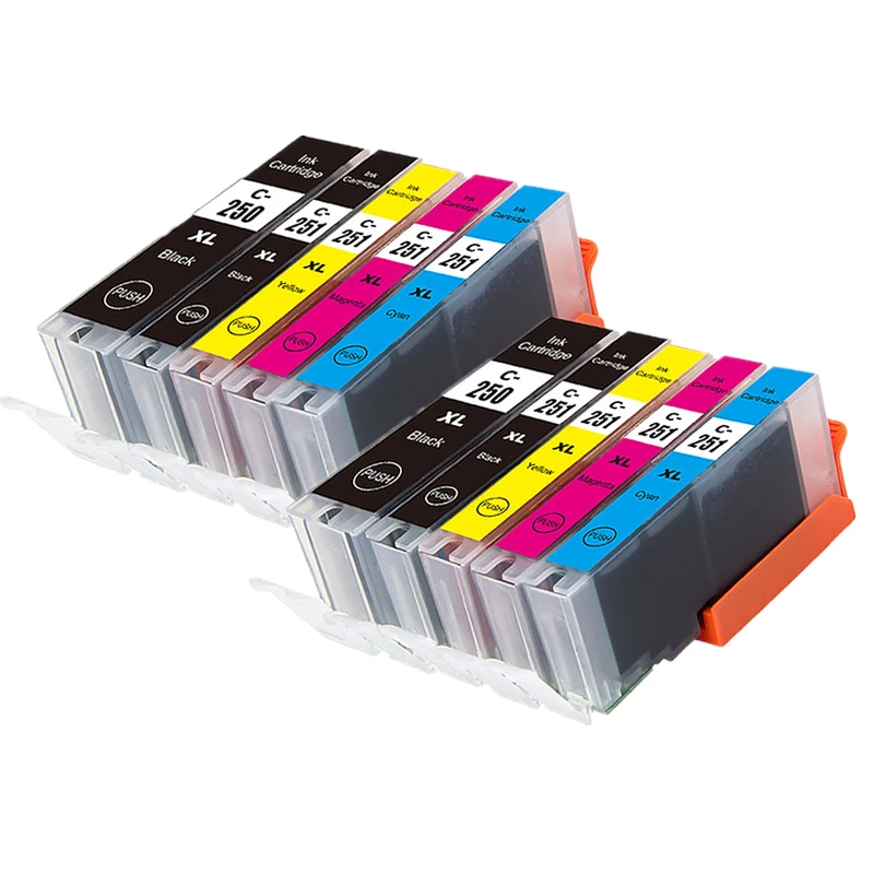 2 Tinteiros Pgi250 Pgi 250 Cli 251 para Impressoras Canon Pixma Mg5420, Mg5422, Mg5520, Mg5522, Mg6420, Ip7220, Mx722, Mx922 e Ix6820. MDUG