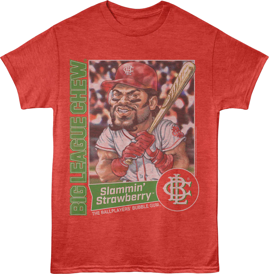 T-shirt Rockinstone Slammin' Strawberry Batter Up Big League Chew(m)