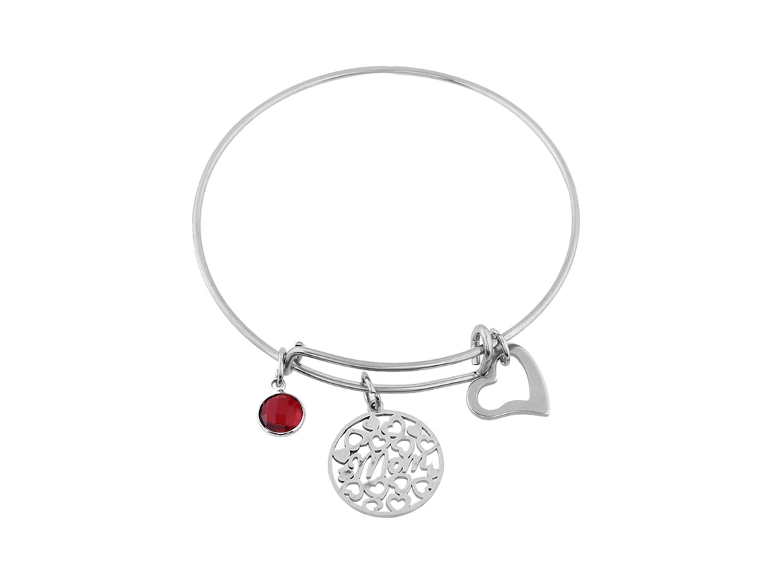 Bracelete Aniversário Pingente Com Pedra Natalícia