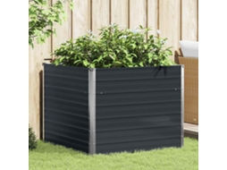 Vidaxl Canteiro Jardim Elevado 100x100x77 Cm Aço Galvanizado Antracite
