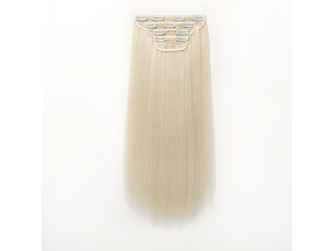 4pcs Extensões De Cabelo Clip-in Liso De 22 Polegadas Para Visual Camadas Feminino