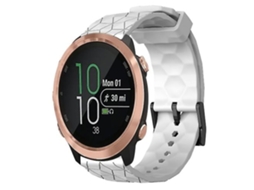 Lurelia Pulseira De Silicone Cor Sólida Com Padrão Futebol 20 Mm, Compatível Garmin Forerunner 645 Music (branca)
