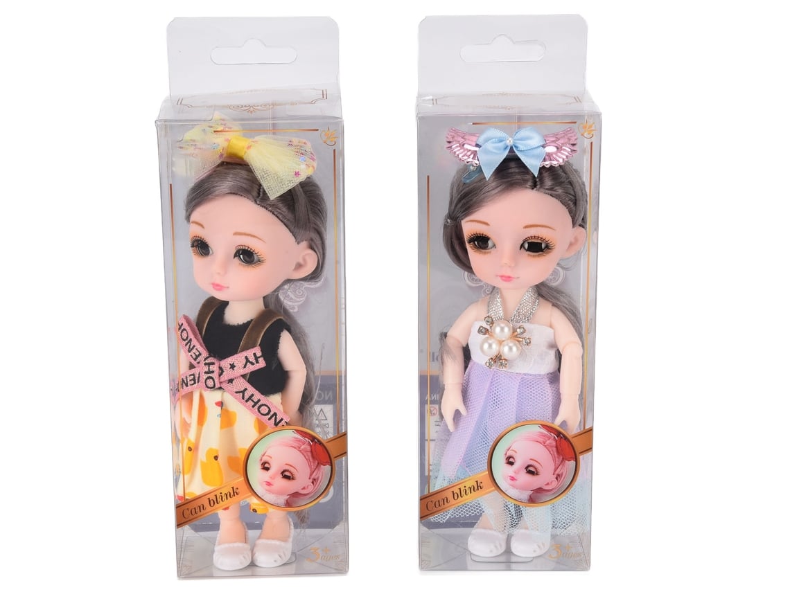Ats muñeca Bjd de 6,7 Polegadas com Roupa, Sapato, Peruca, Maquiagem e Articulações Móveis Brinquedo para Meninas