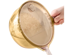 Escorredor De Cozinha Em Aço Inoxidável Com Bico E Alça Para Limpeza, Lavagem De Arroz E Uso Diário Gokoco