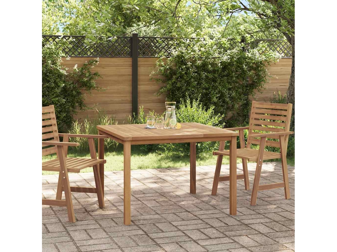 Vidaxl Mesa De Jantar P/ Jardim 110x110x77 Cm Madeira De Teca Maciça
