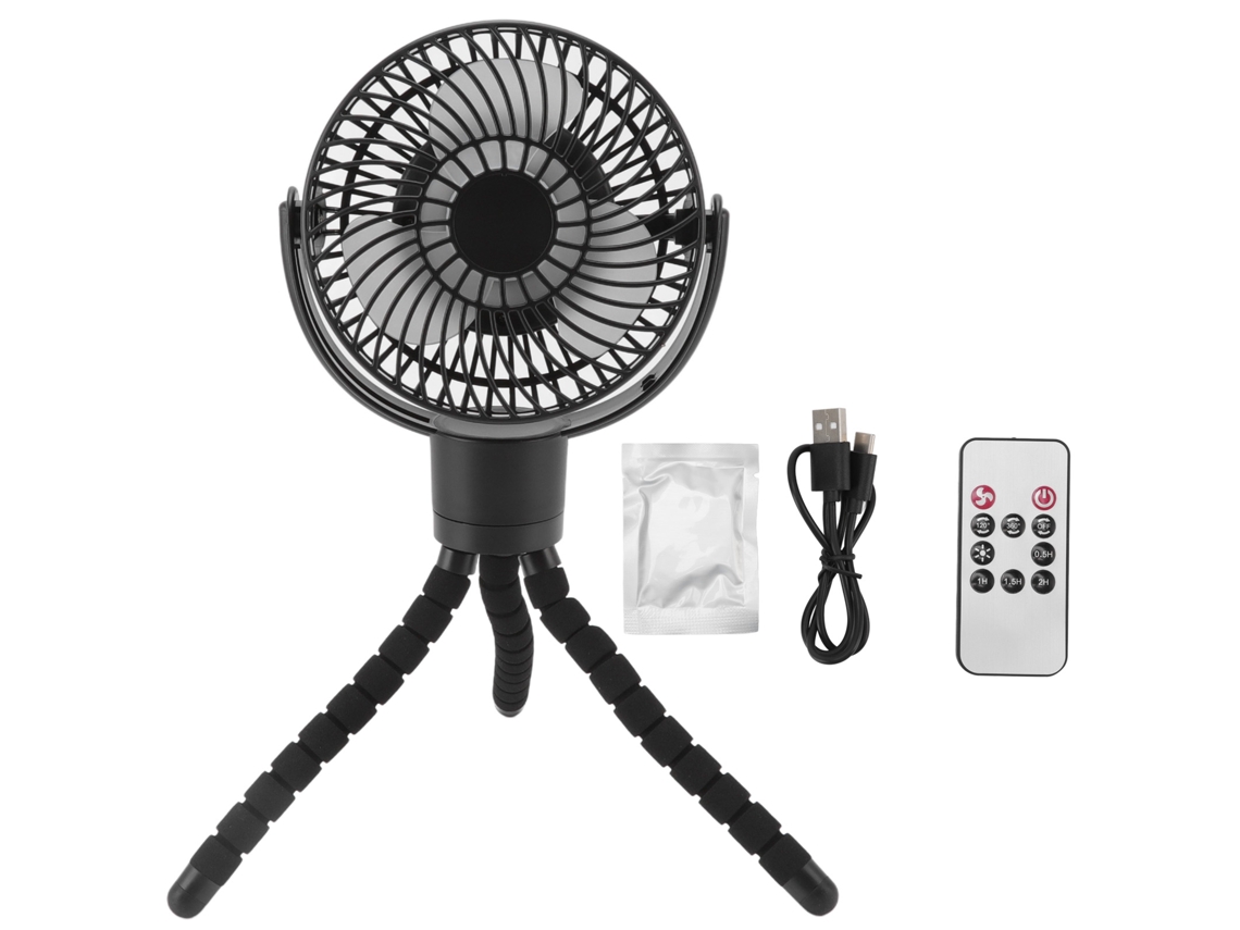 Ventilador Portátil com Luz Led Controle Remoto Recarregável