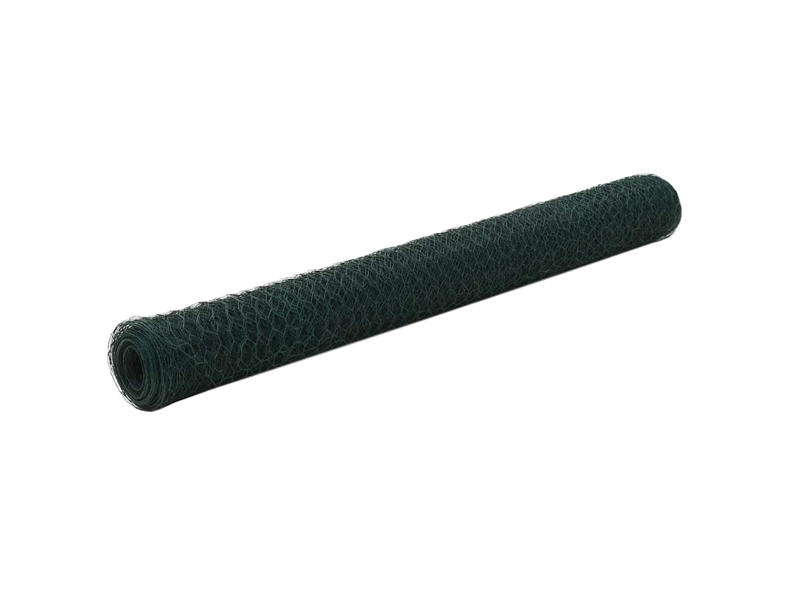 Vidaxl Cerca Arame Galinheiro 25x1,2 M Aço C/ Revestimento Pvc Verde