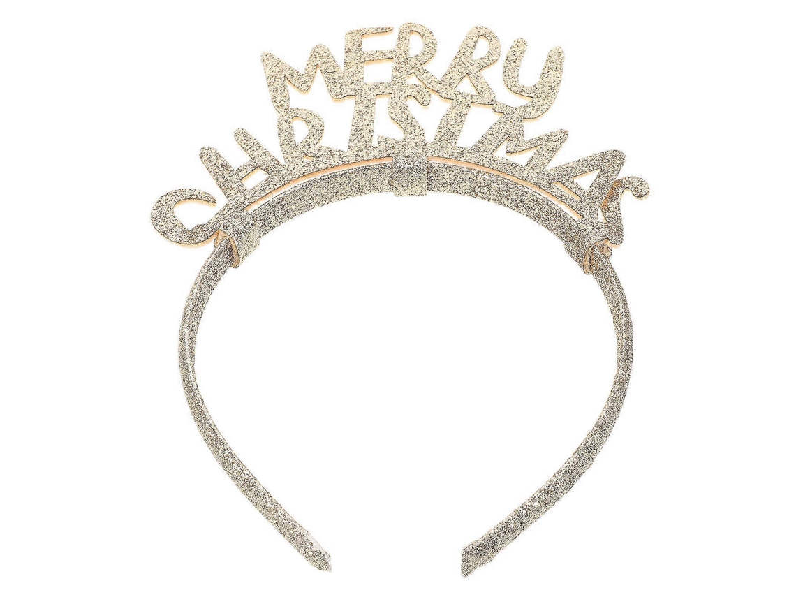 Faixa De Cabeça De Natal Dourada Com Letras, Para Meninas