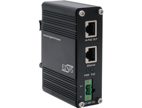 Injetor Poe Gigabit 60w 40°c Bis 80°c Gigabit Ethernet 10,100,1000 Mbit/s 10/100/1000 Ieee 802.3af Exsys