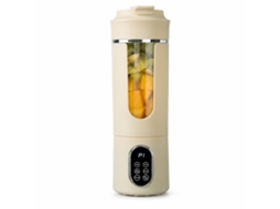 Liquidificadora Portátil Sem Fios Para Sumos, Bege, 12 Lâminas, 7,4 V, Bateria Dupla 1300 Mah