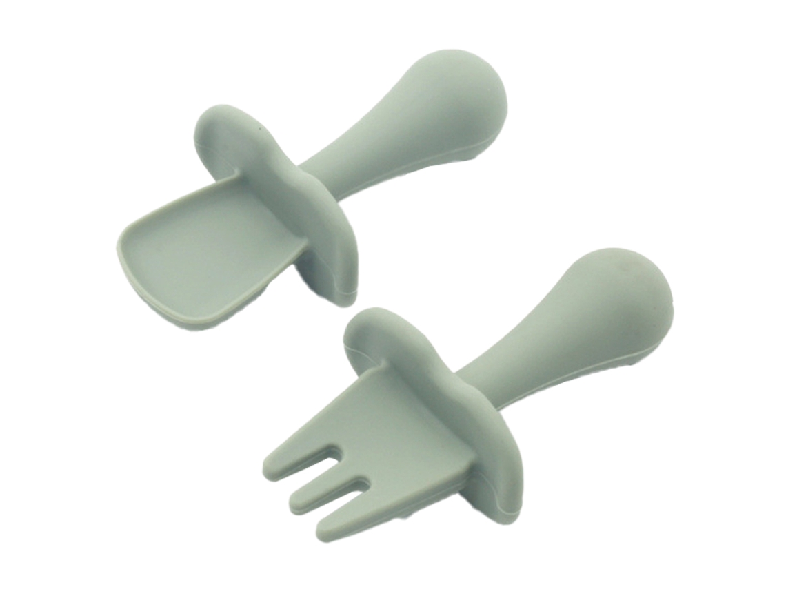 Utensílios para Bebês e Crianças para Auto-Alimentação Conjunto de Colher e Garfo para Desmame Guiado NEVEANCE