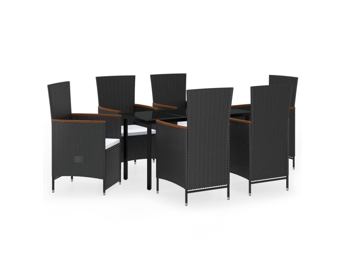 Garden Dining Set, Garden Dining Sets Vidaxl Preto Rattan / Vime (n/a)