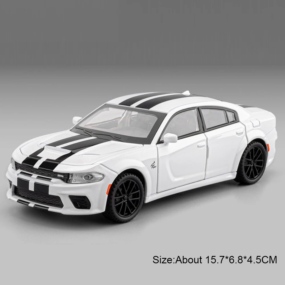 (charger Branco) Escala 1:32 - Modelo De Carro - Efeitos Sonoros E De Luz