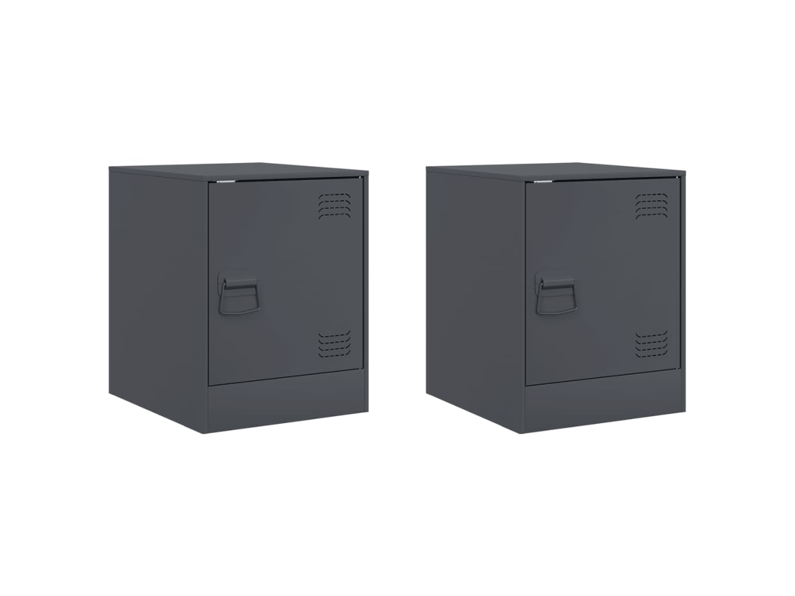Bedside Cabinet, Bedside Cabinets Vidaxl Antracite Aço (n/a)