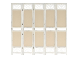 Room Divider, Room Dividers Vidaxl Creme Tecido (175 X 165 Cm)