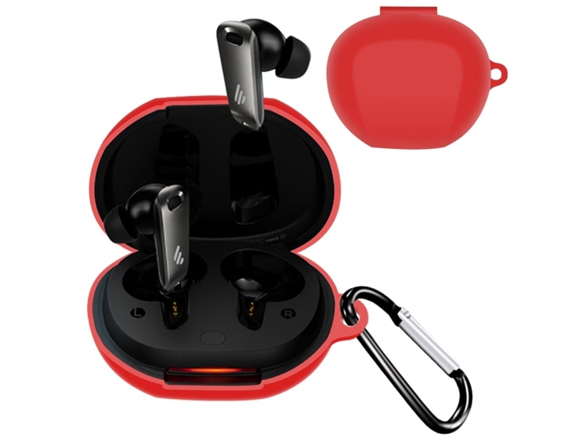 Capa De Silicone Com Fivela Para Edifier Neobuds Pro - Vermelha