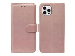 Capa De Couro Com Bloqueio Rfid E Fecho Magnético Para Iphone 15 Pro