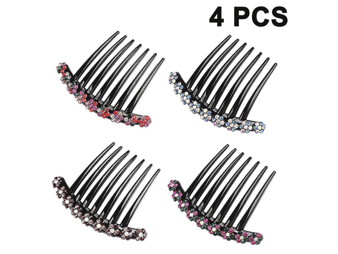 Conjunto De 4 Pentes De Cabelo Com Dentes De Strass Brilvibera