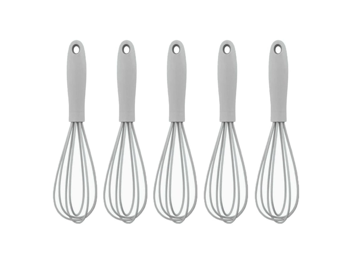 Batedor De Silicone Para Cozinha, 5 Peças, Mini Batedor De Silicone Cinza Klb